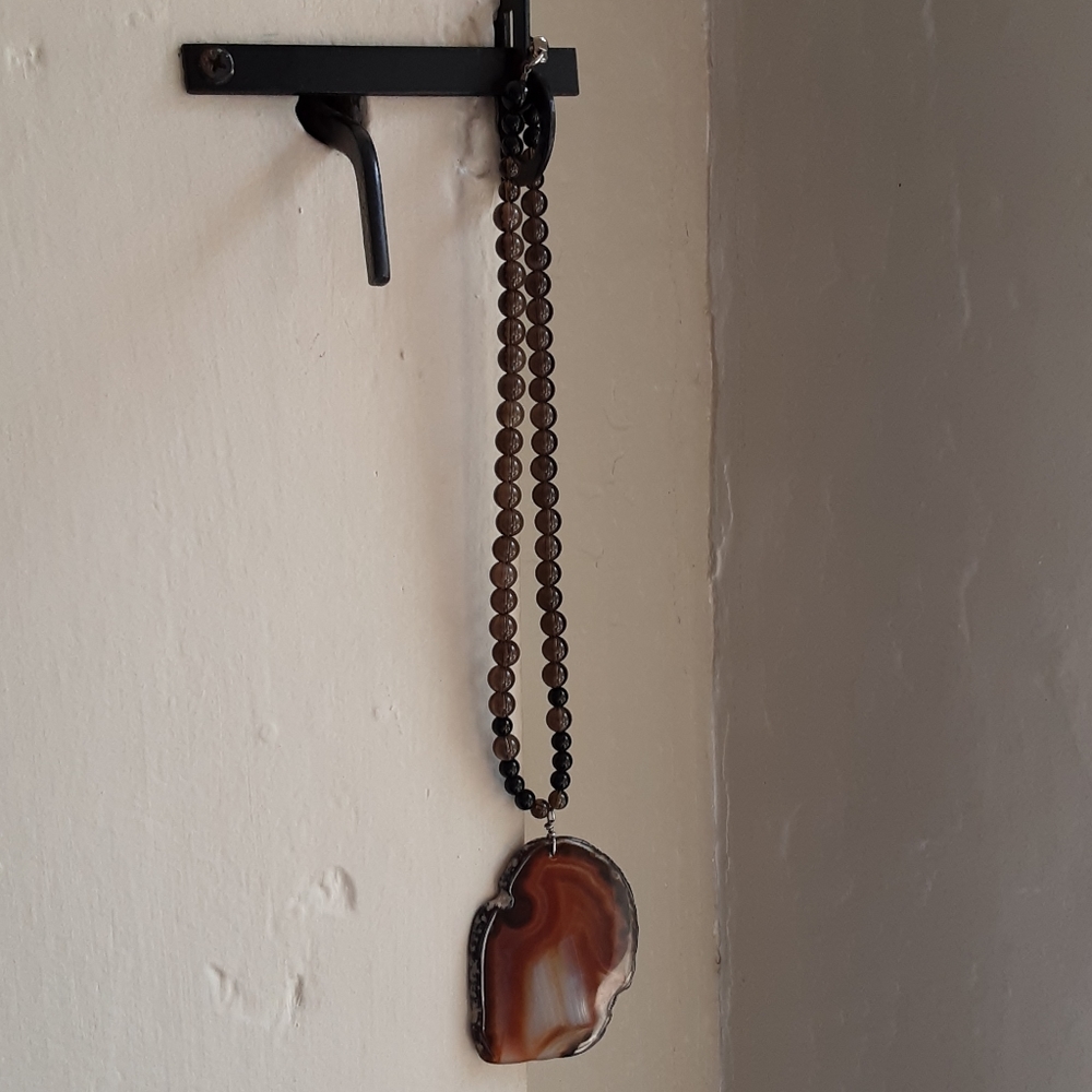 Smokey Quartz and Agate Necklace